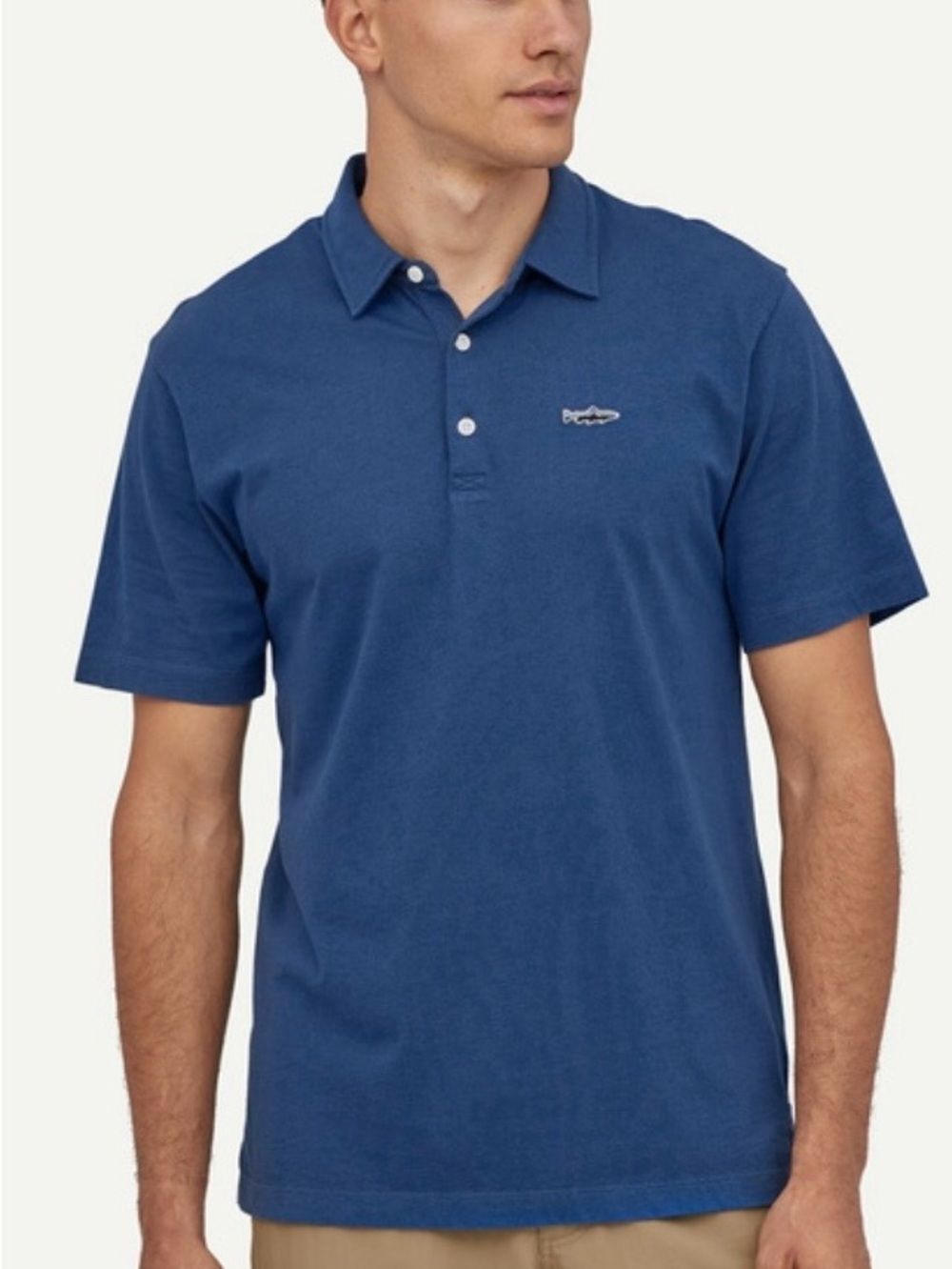 Patagonia Mens Short Sleeve Polo Shirt Size Medium Blue